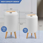 Pukomc 2 Pack Automatic Trash Can 12L /3 Gallon and 10L /2.64 Gallon Bathroom - Image 2