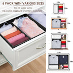 Criusia 6 Pack Clothes Drawer Organizer Dividers, Fabric Foldable Closet - Image 4