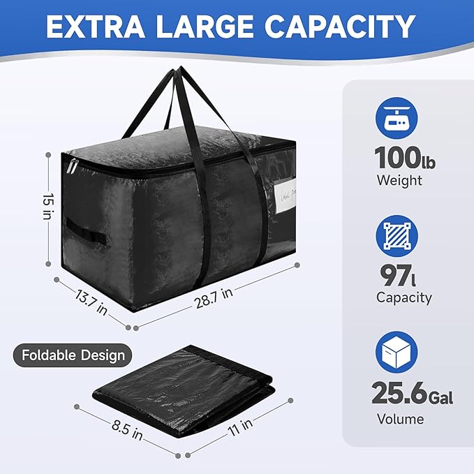 CONGREGATE 8-Pack Heavy Duty Black Moving Bags - Image 4