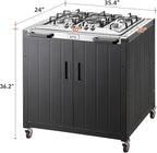 Gas Grill, Movable Outdoor Gas Stove Stainless Steel Top with Cabinet, 5 Burners with 36,200 BTUs, Outdoor Propane Grill for Outdoor Cooking, Ideal for Lawn & Garden, L35.4 x W24 - Image 3
