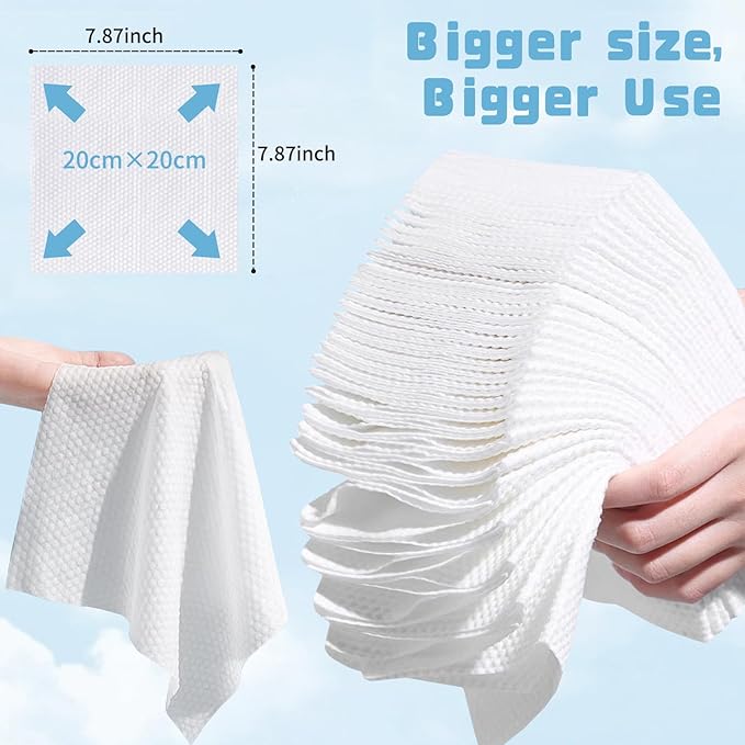 100 Count Disposable Face Towel, Biodegradable Facial Dry Wipes, Super Soft & - Image 6