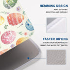 Easter Dish Drying Mat for Kitchen Counter Colorful Easter Eggs Floral Pattern - Image 4