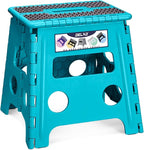 Delxo Folding Step Stool 13 Inch Non-Slip Foldable Stools for Kids & Adults Up to 300 LBS Kitchen Collapsible Fold Up Stepping Stool with Dotted 1 Pack Blue by Delxo