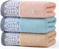 3 Pack Leaf Print Hand Towels, Decorative Cotton Soft & Highly Absorbent Towels by Unknown