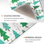 Green Trees Dish Drying Mat for Kitchen Counter Holiday Super Absorbent - Image 3