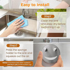 Sponge Holder, Stainless Steel Sink Caddy w/Suction Cup Installation, Sponge - Image 4