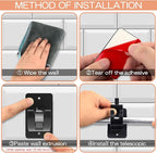 2 Pieces Self Adhesive Curtain Rod Bracket, Universal Plastic Curtain Rod - Image 4