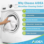AIDEA Microfiber Cleaning Cloth White 50PK, Cleaning Rags, Lint Free Microfiber - Image 3