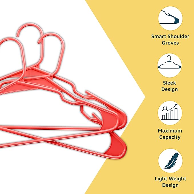 Lifemaster Plastic Clothes Hangers – Heavy Duty Hanger Set, - Image 4