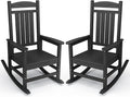 KINGYES Outdoor Rocking Chair Set of 2, High Density Polyethylene Patio Rocking Chairs with 330lbs Support for Adults, Black by KINGYES