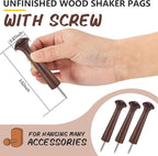 10 Pieces Wooden Shaker Peg Screw-on Pegs 3.62 Inch Long Unfinished Wood Shaker - Image 2