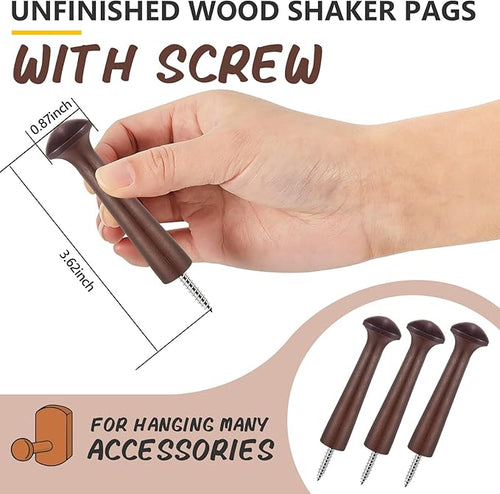 10 Pieces Wooden Shaker Peg Screw-on Pegs 3.62 Inch Long Unfinished Wood Shaker - Image 2