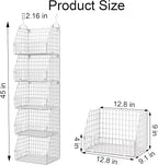 Hanging Closet Organizer and Storage, Clothes Hanging Shelves Wire Baskets - Image 6