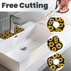 Sunflowers Black Vintage Paingting Kitchen Sink Splash Guard Faucet Mat 1 Pcs - Image 3