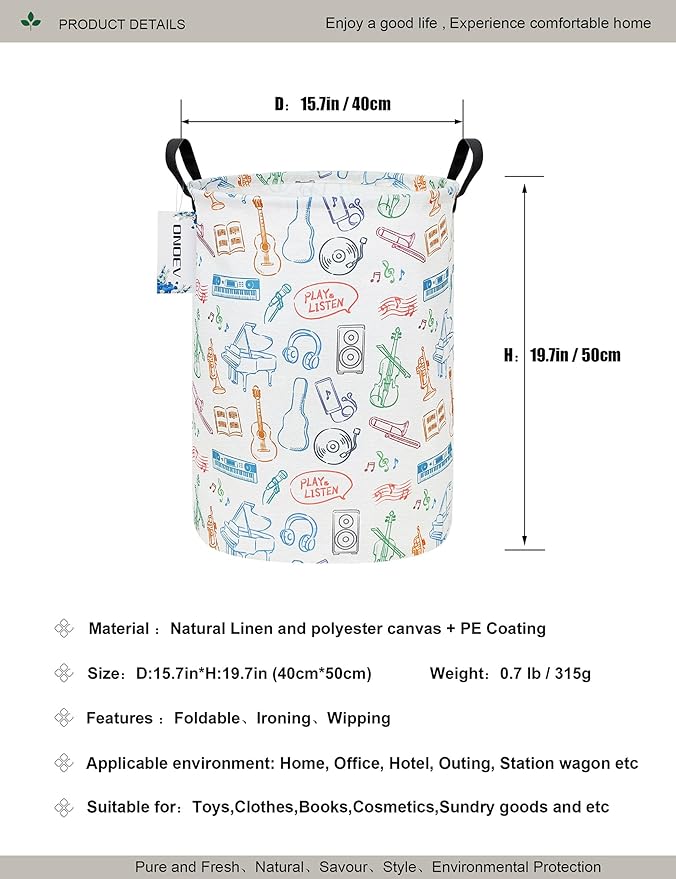 Round waterproof laundry basket, gift basket, suitable - Image 2