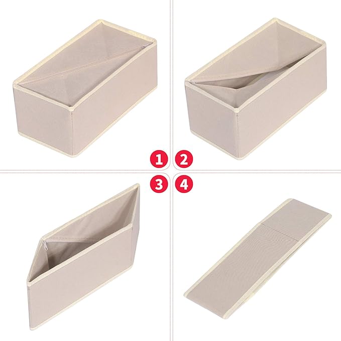 DIOMMELL 6 Pack Foldable Cloth Storage Box Closet Dresser Drawer Organizer - Image 3