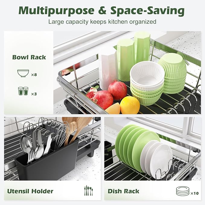 In Sink Dish Drying Rack, Expandable Over The Sink Dish Rack - Image 4