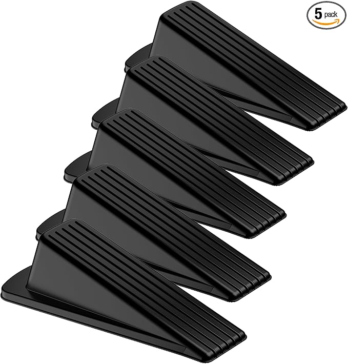 Crosize 5 Pack Door Stoppers for Bottom of Door, Premium Rubber Door Stops by Crosize