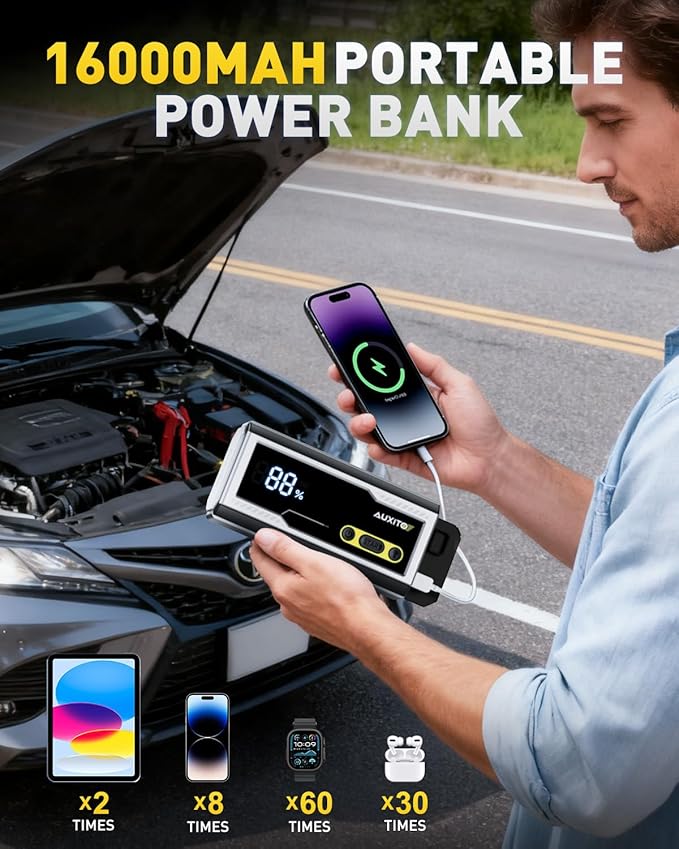 AUXITO Jump Starter 8000A Portable Car Battery Jump Starter - Image 6