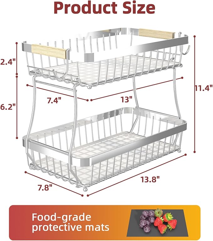 2 Tier Large Fruit Basket for Kitchen Counter - Image 7