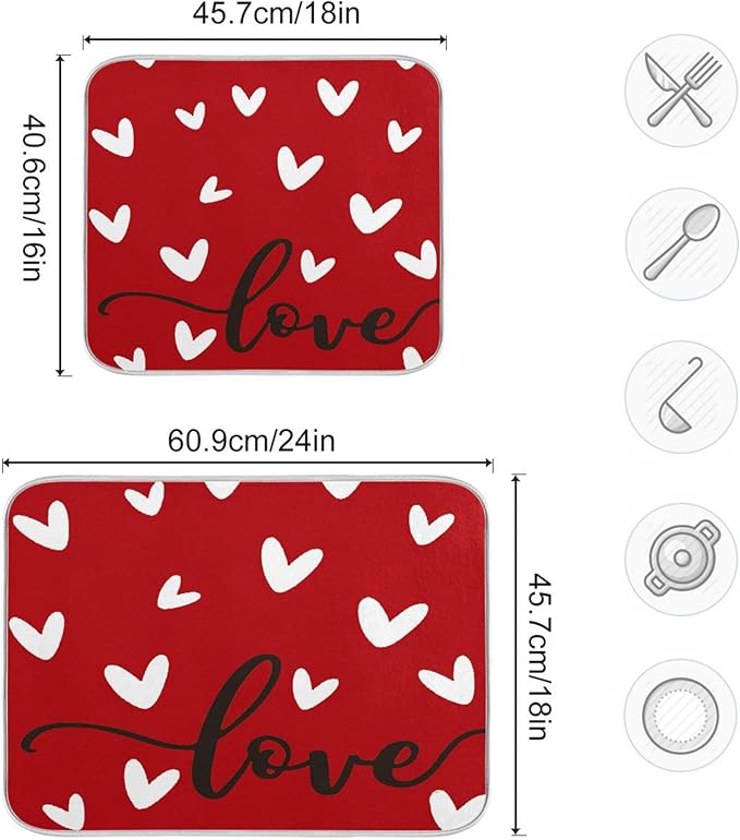 Happy Valentine's Day Dish Drying Mat - Image 3
