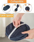 Navy Blue Durable Foldable Laundry Hamper, 22.8 x 14.2 x 14.2 inches - Image 2