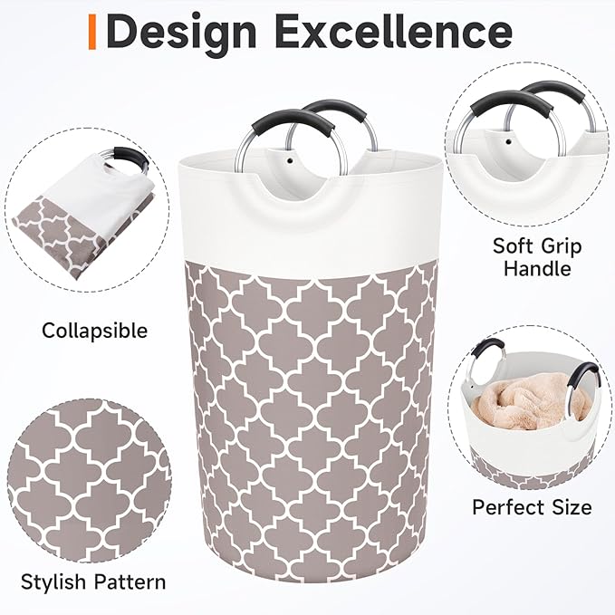 Large Laundry Basket Laundry Hamper Bag Washing Bin Clothes Bag Collapsible Tall - Image 3