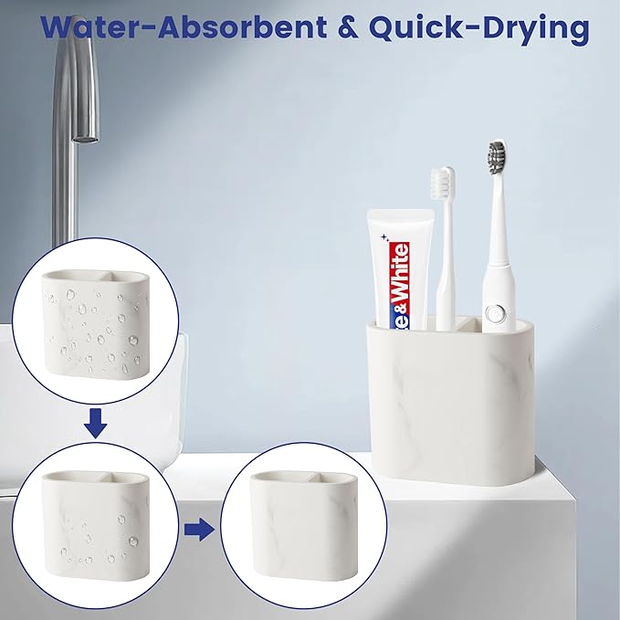 Diatomite Toothbrush Holders for Bathrooms, Electric Tooth Brush and Toothpaste - Image 6