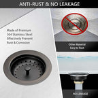 Kitchen Sink Drain Bronze 3-1/2 Inch Stainless Steel Kitchen Drain Strainer - Image 3