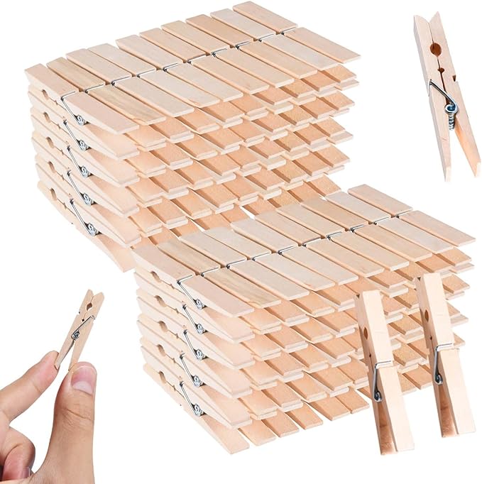 SenseYo 100 Pcs 1.9 Inch Wooden Clothespins Clips by SenseYo