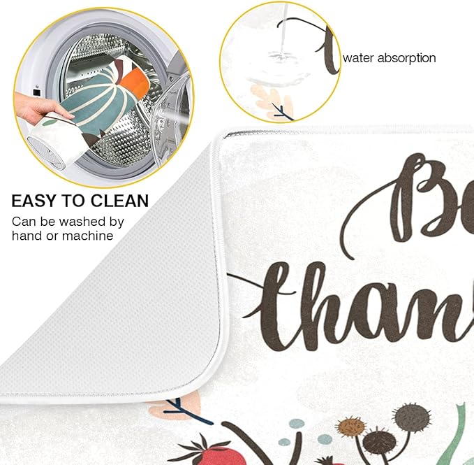 ALAZA Thanksgiving Day Fall Pumpkin Dish Drying Mat - Image 2