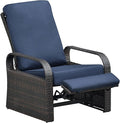 Art to Real Outdoor Wicker Recliner Chair with 5.5'' Cushions, Automatic Adjustable Patio Lounge Chairs, Aluminum Frame Reclining Chair for Lawn Backyard Porch Poolside Deck(Navy Blue) by ATRARTTOREAL