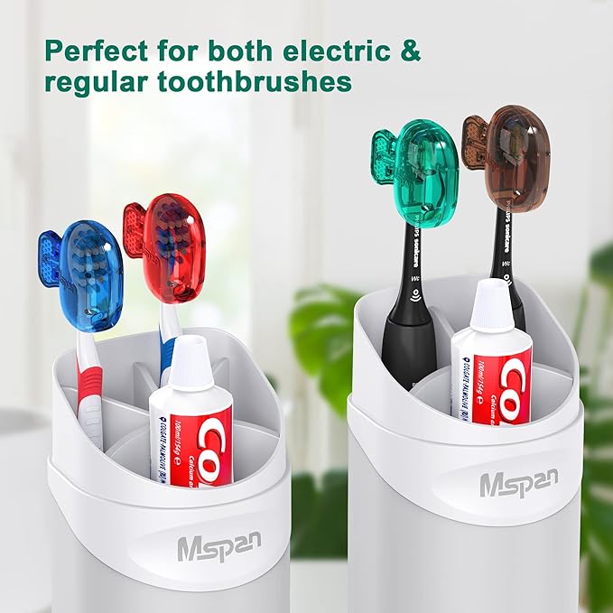 Mspan Toothbrush Head Cover Cap: Tooth Brush Protector Cute Plastic Clip Pod - Image 4