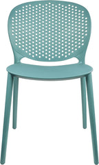 2xhome Set of 2 Patio Dining Chairs | Modern Stackable Outdoor Pool Side Chair | Weather Resistant Plastic for Yard, Porch, Balcony, Kitchen, Teal - Image 7