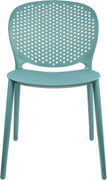 2xhome Modern Pool Patio Chair, Stackable Dining Side Chair for Indoor Outdoor Kitchen Living Room Restaurant, Blue by 2xhome