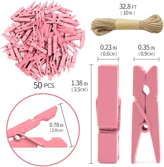 1.35 Inch Mini Clothes Pins for Photo100 Pcs - Image 2