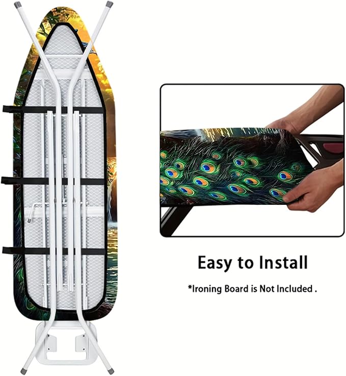 Nuxovilar Colorful Peacock Pattern Ironing Board Cover, 15 * 54inch, Fits Most - Image 5