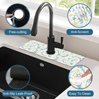 White Flower Sink Splash Guard Cute Chamomile Faucet Absorbing Mat Fast Drying - Image 4