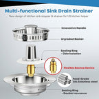 Upgraded 3 in 1 Kitchen Sink Drain Strainer - Image 5