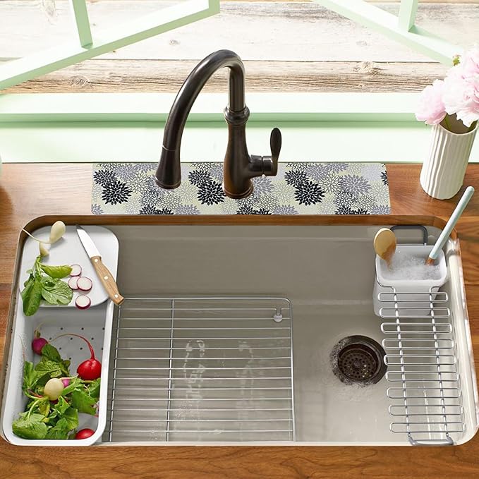 24.5" x 15.5" Dish Drying Mat & 24" x 5.5" Sink Splash Guard, Super Absorbent - Image 3
