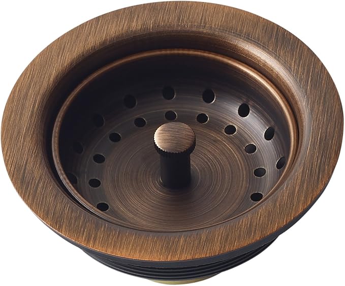 Sinkology Kitchen Sink Basket Strainer Drain TB35-01, Antique Copper by Sinkology