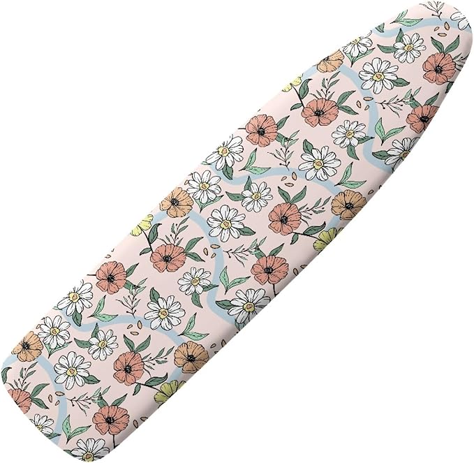Pink Florals Ironing Board Cover and Pad 15x54 Inch by Darisoco