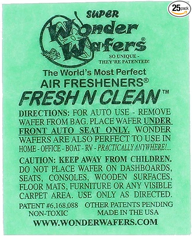 Wonder Wafers 25 CT Individually Wrapped Fresh & Clean Air Fresheners by Wonder+Wafers