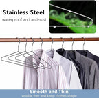 Amber Home 20 Pack Heavy Duty Metal Shirt Coat Hangers, Stainless Steel Clothes - Image 5