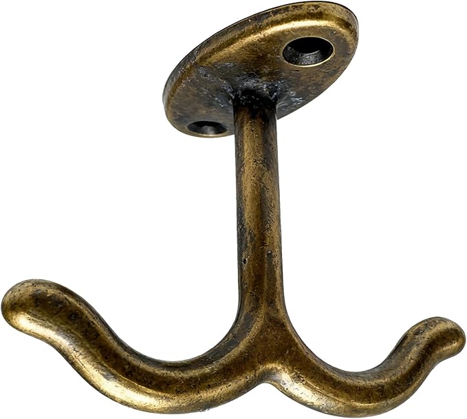 10 Pcs Zinc Alloy Ceiling Double Hook Cabinet Wardrobe Coat Towel Hat Hook - Image 8
