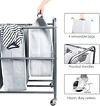 ROMOON Laundry Hamper Sorter Cart: 4-Section Organizer - Image 3