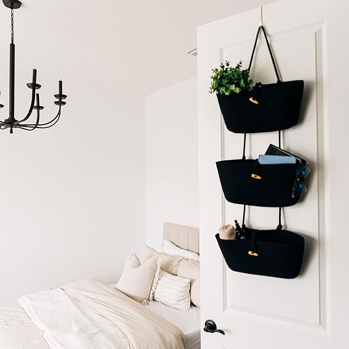 OrganiHaus Black Hanging Wall Baskets - Image 7
