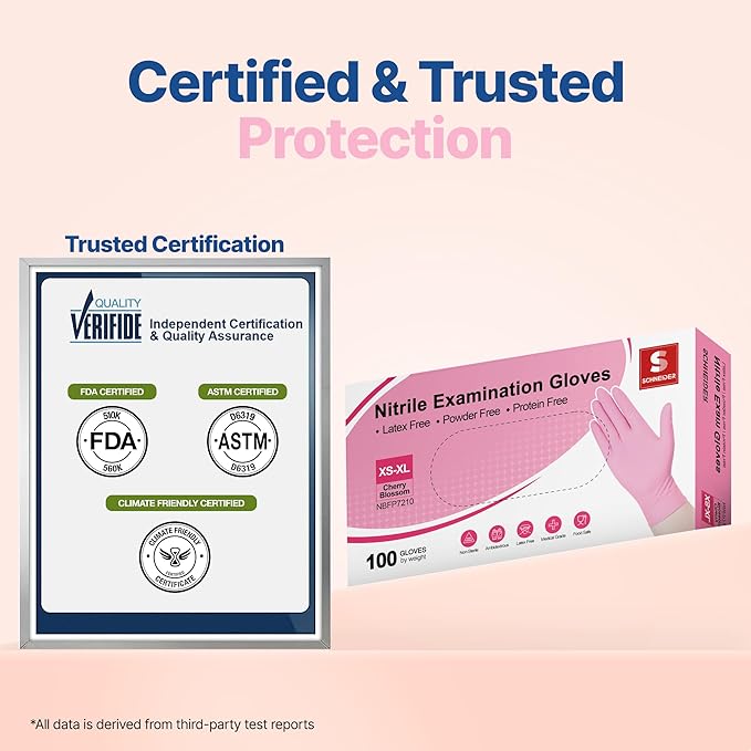 Schneider Nitrile Exam Gloves, 4-mil Medical Gloves Disposable Latex Free - Image 2
