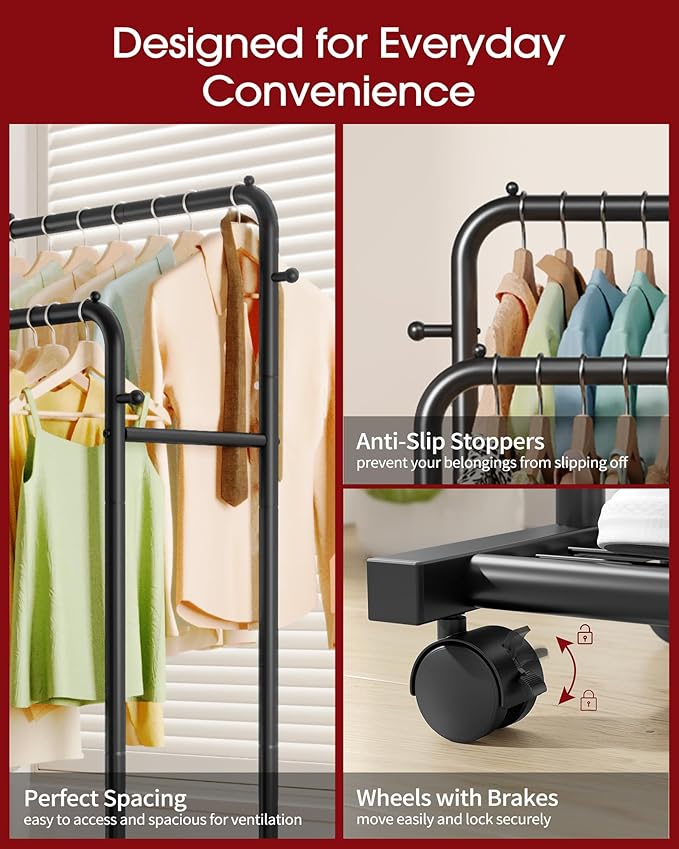Clothes Rack - Double Rods Clothing Rack - Image 6