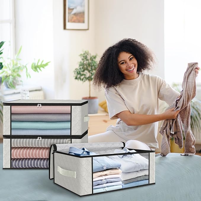 HomeHacks Storage 10-Pack Clothes Organizer Storage Bags Foldable Storage Box - Image 7